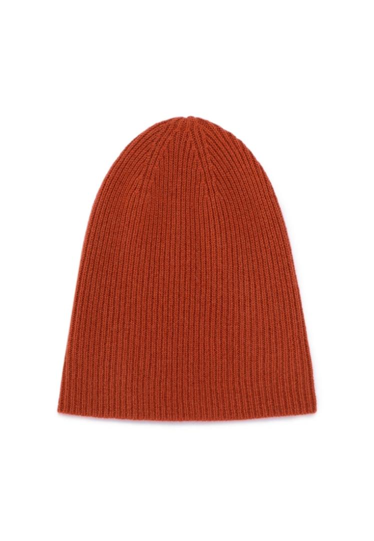 Шапка тонкая из кашемира "Терракотовый Закат"