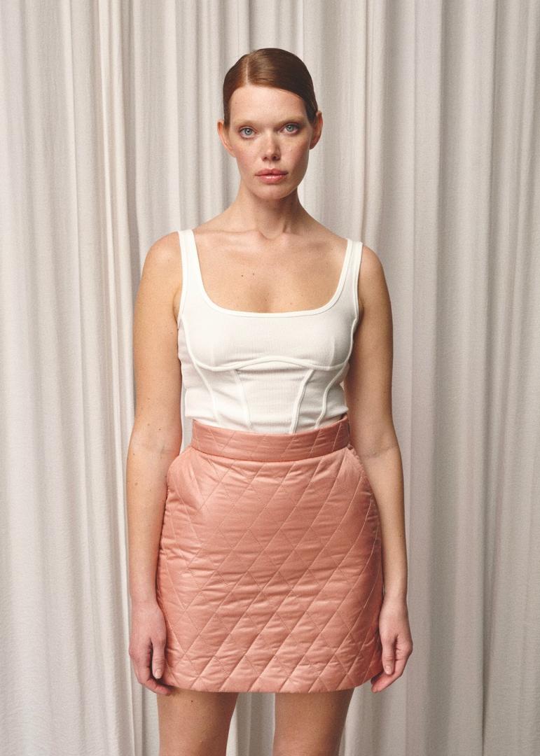 Стеганая юбка-мини