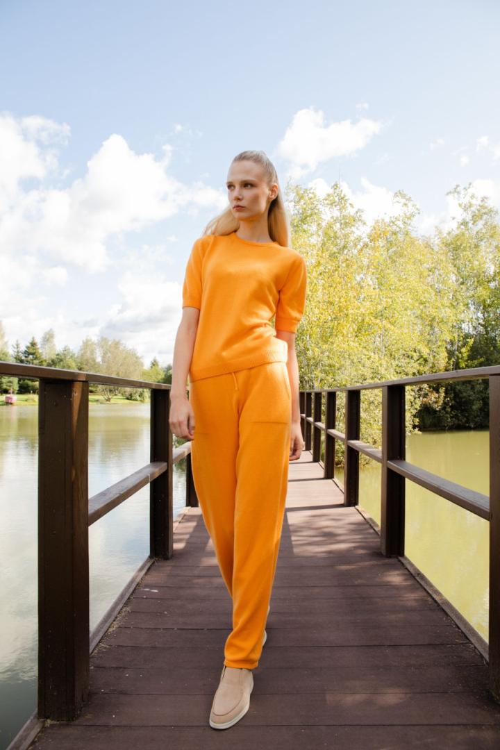 Брюки из кашемира "Сочный Абрикос"