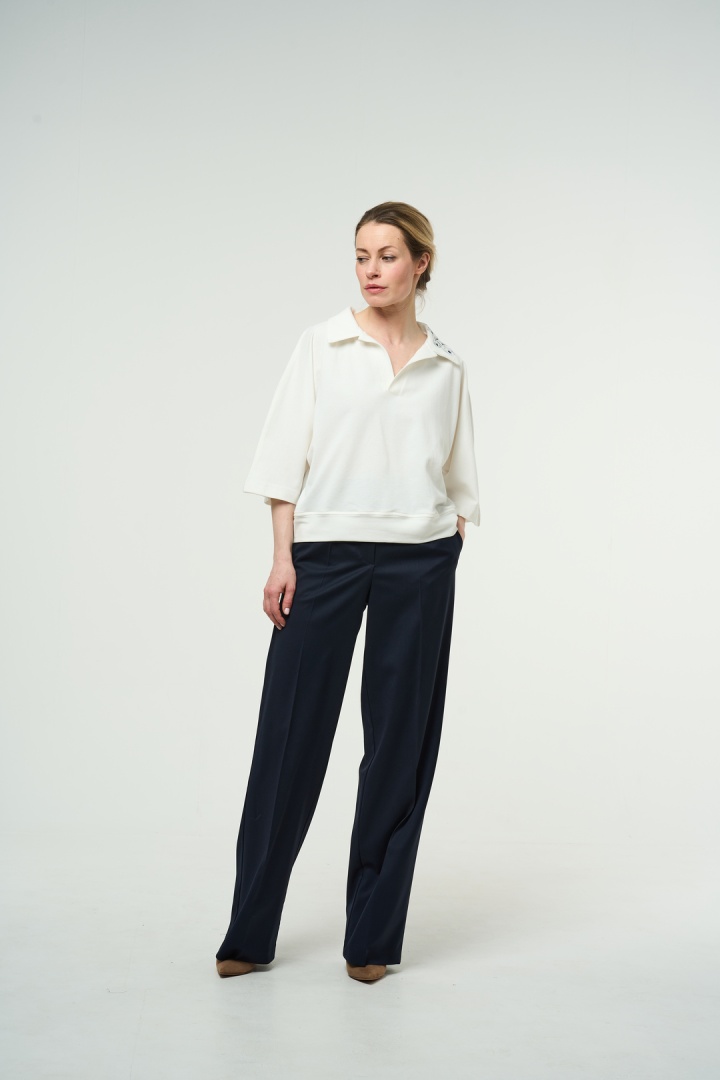 Брюки прямые с защипами