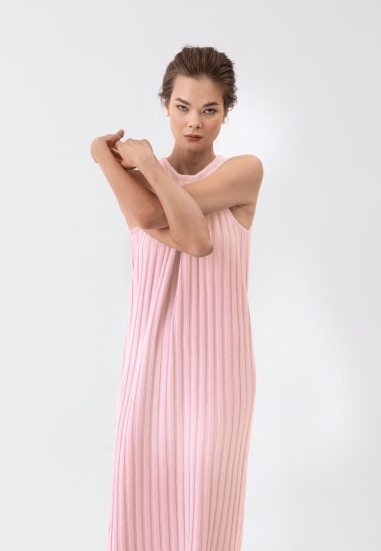 Платье из органического кашемира фактурное "Легкий Румянец"