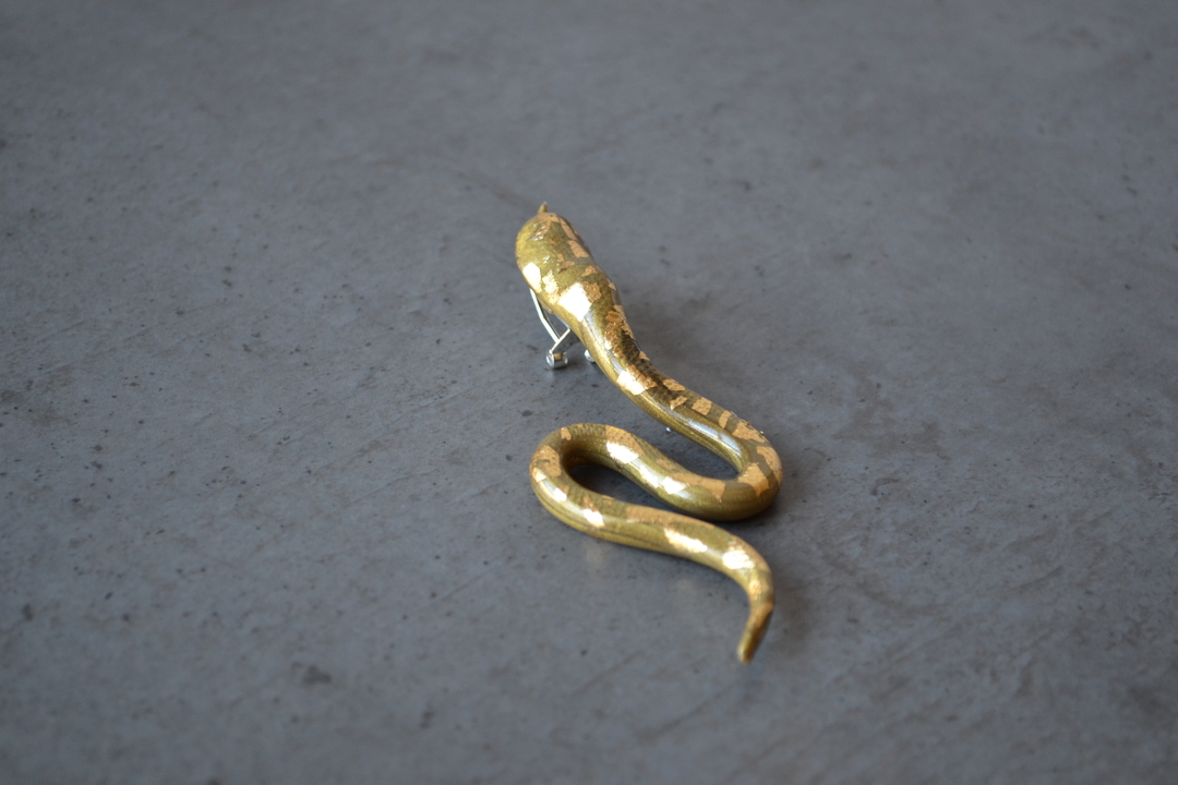 Серьги "Змея" в золоте малая