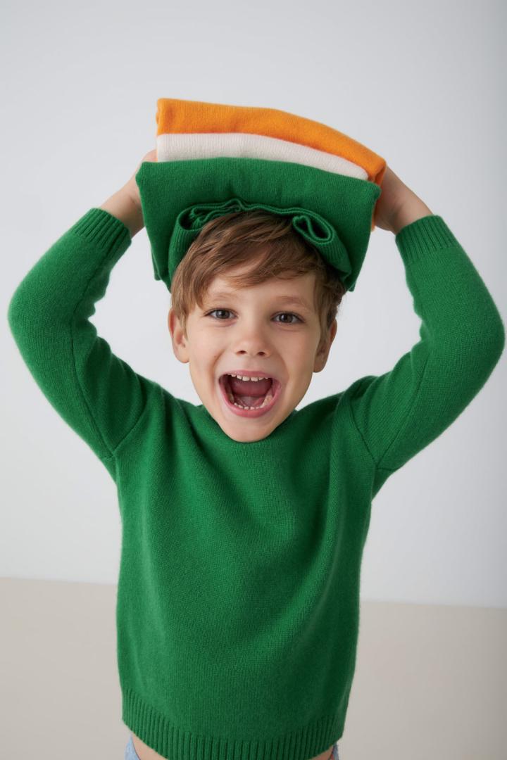 Свитер из кашемира детский "Майская Зелень"