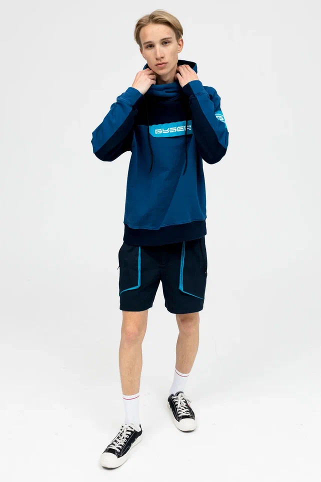 Спортивный костюм темно-синий (Худи и шорты)