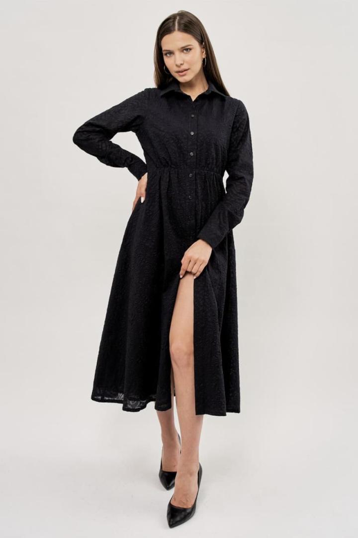 Платье из чёрного ажурного хлопка