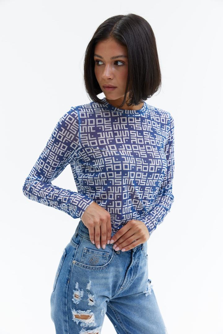 Лонгслив Letters Indigo