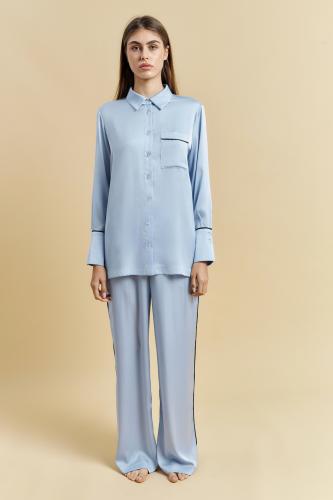 Шелковая рубашка с кантом