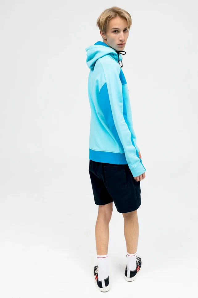Спортивный костюм бирюзовый (Худи и шорты)
