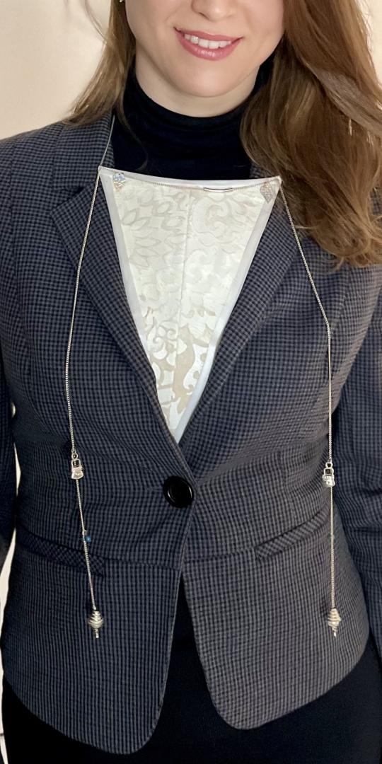 Серый двусторонний галстук