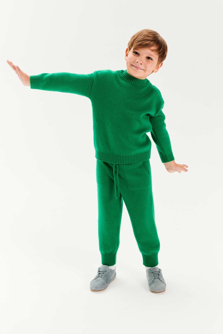Джоггеры из кашемира детские "Майская Зелень"