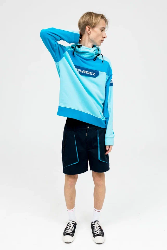 Спортивный костюм бирюзовый (Худи и шорты)