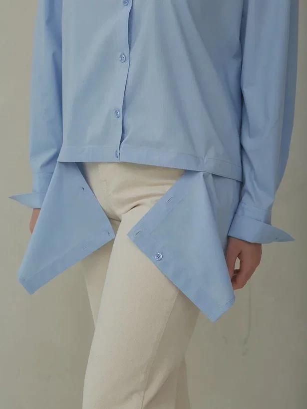 Рубашка-трансформер свободного кроя с отстегивающимся низом в двух цветах