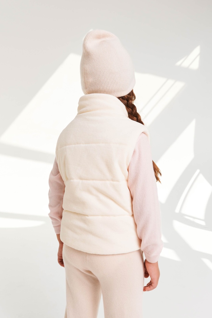 Шапка из кашемира детская "Сливочный Пломбир"