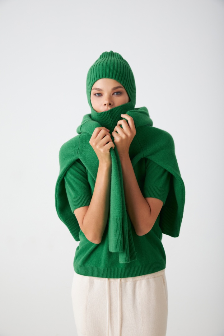 Балаклава из кашемира "Майская Зелень"