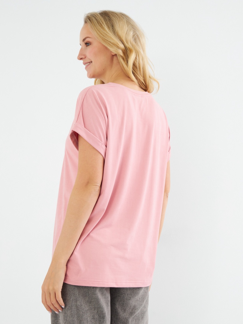 Футболка оверсайз нежно розовая
