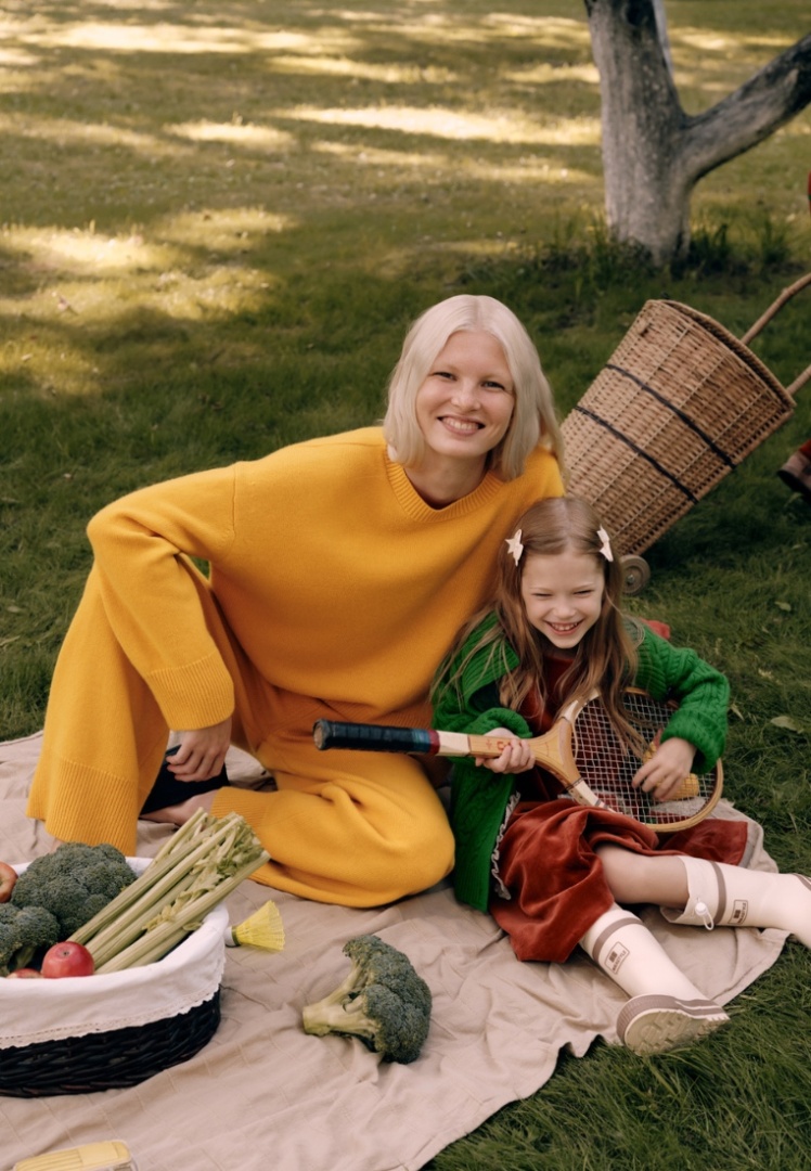 Брюки с манжетами из кашемира "Цветочный Мед"