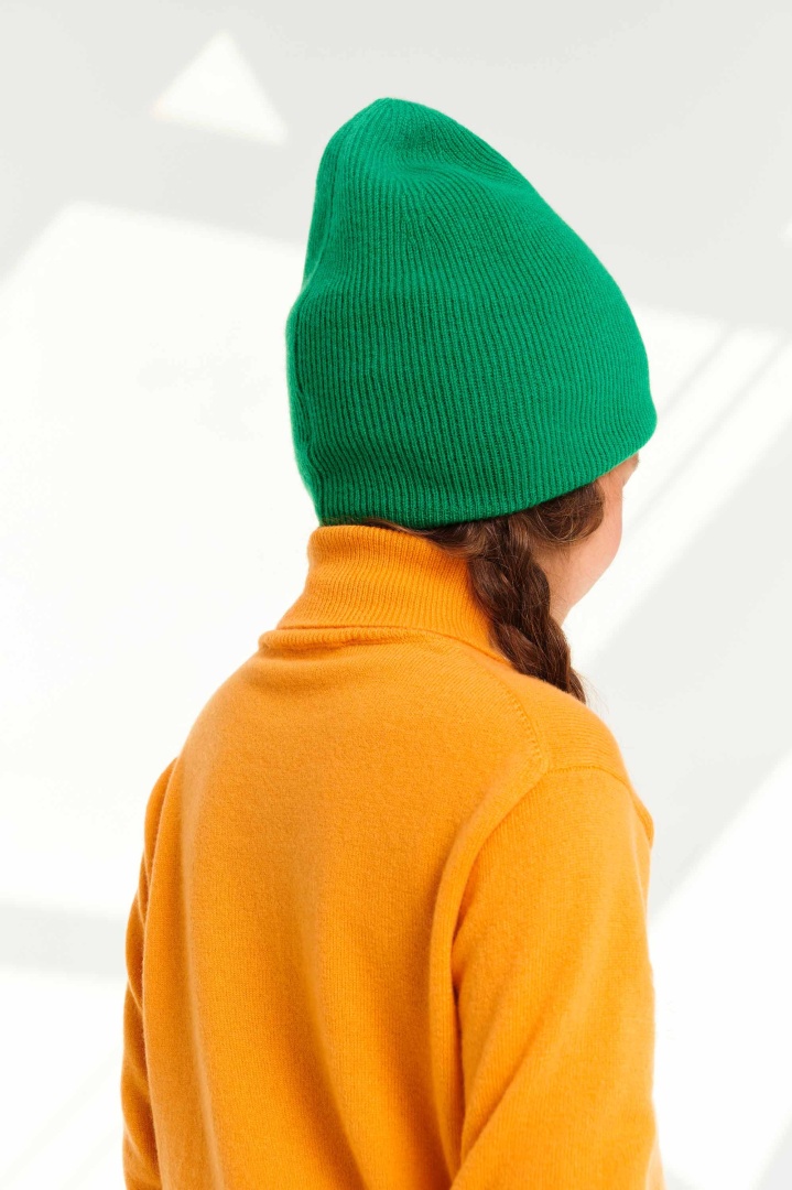 Шапка из кашемира детская "Майская Зелень"