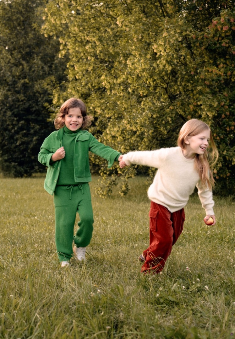 Джоггеры из кашемира детские "Майская Зелень"