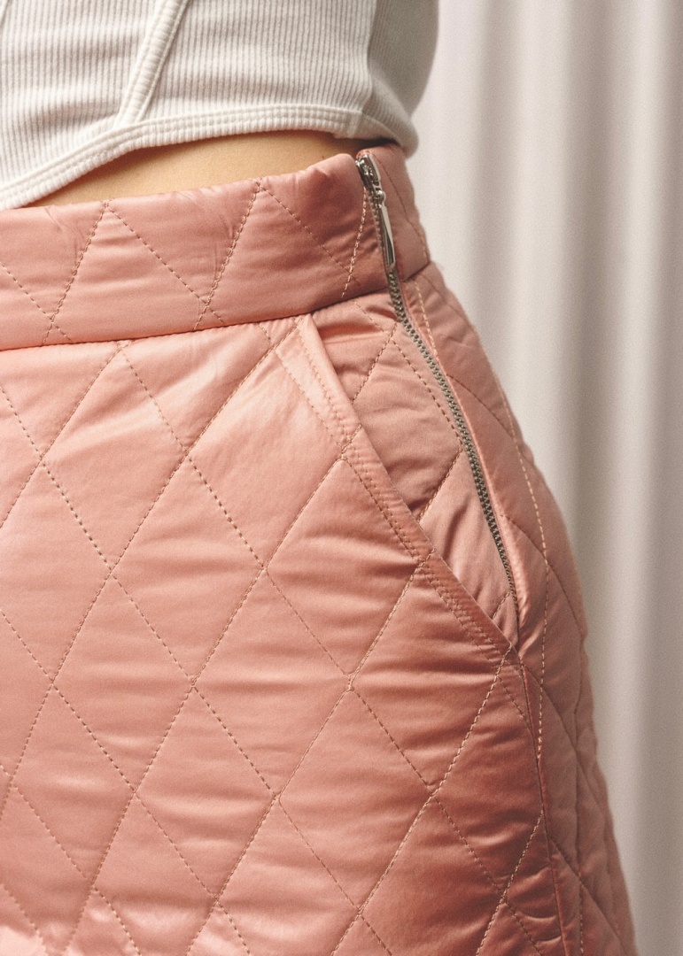 Стеганая юбка-мини