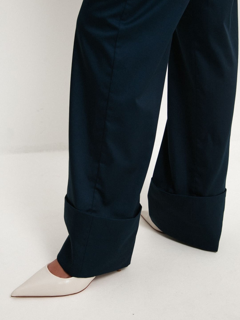 Брюки прямого кроя, Синий, XS