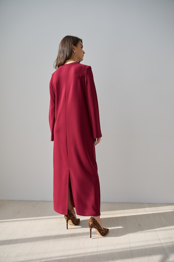 Бордовое платье длинное