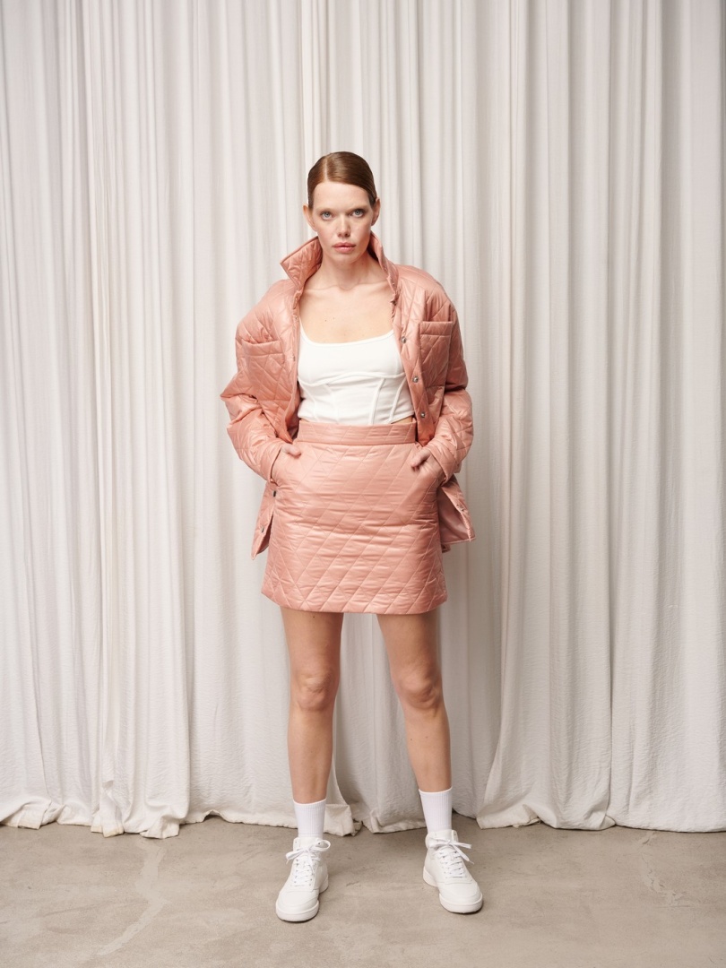 Стеганая юбка-мини
