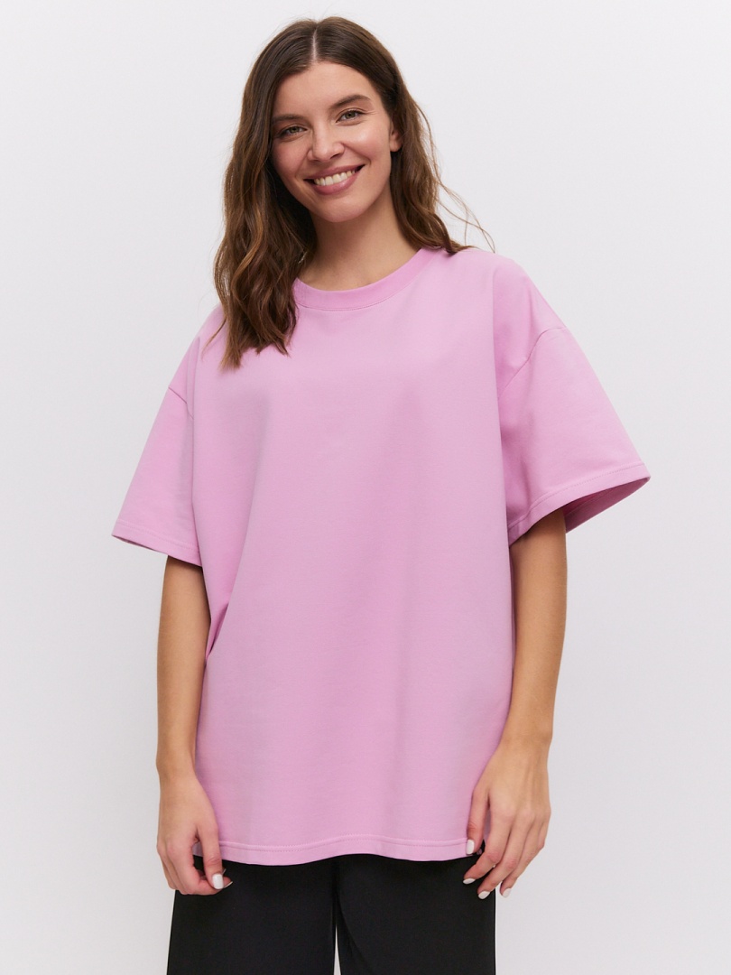 Футболка оверсайз розовая