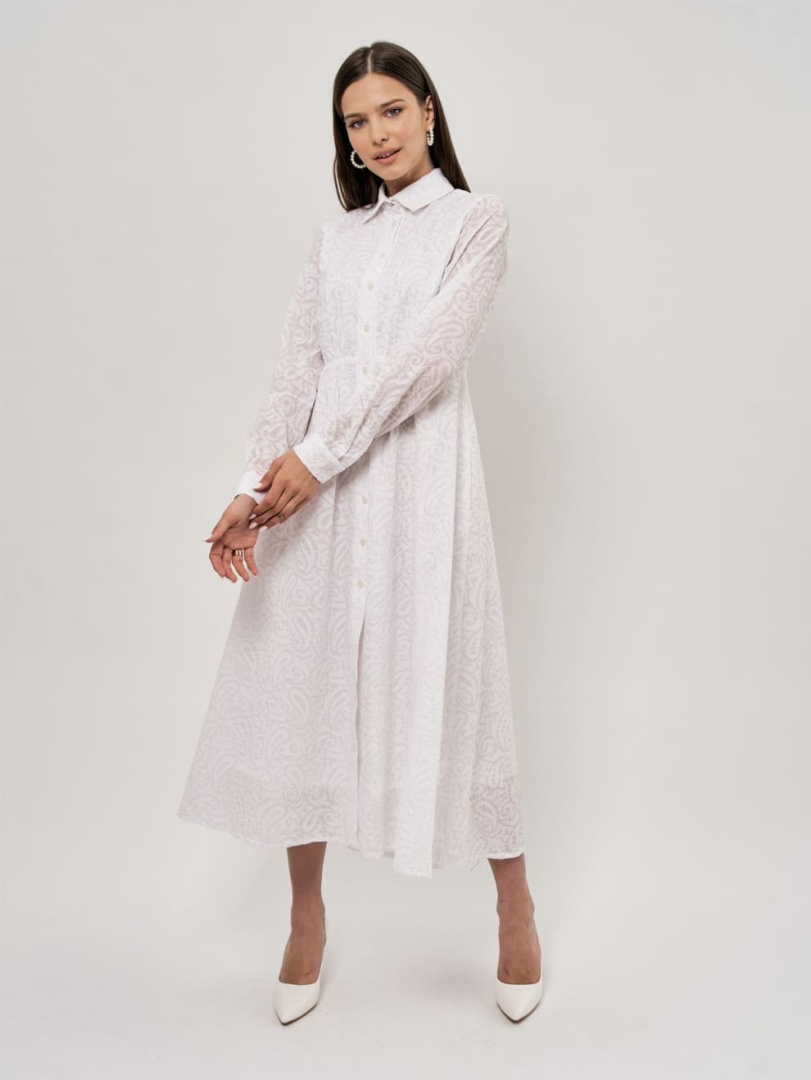 Платье из белого ажурного хлопка
