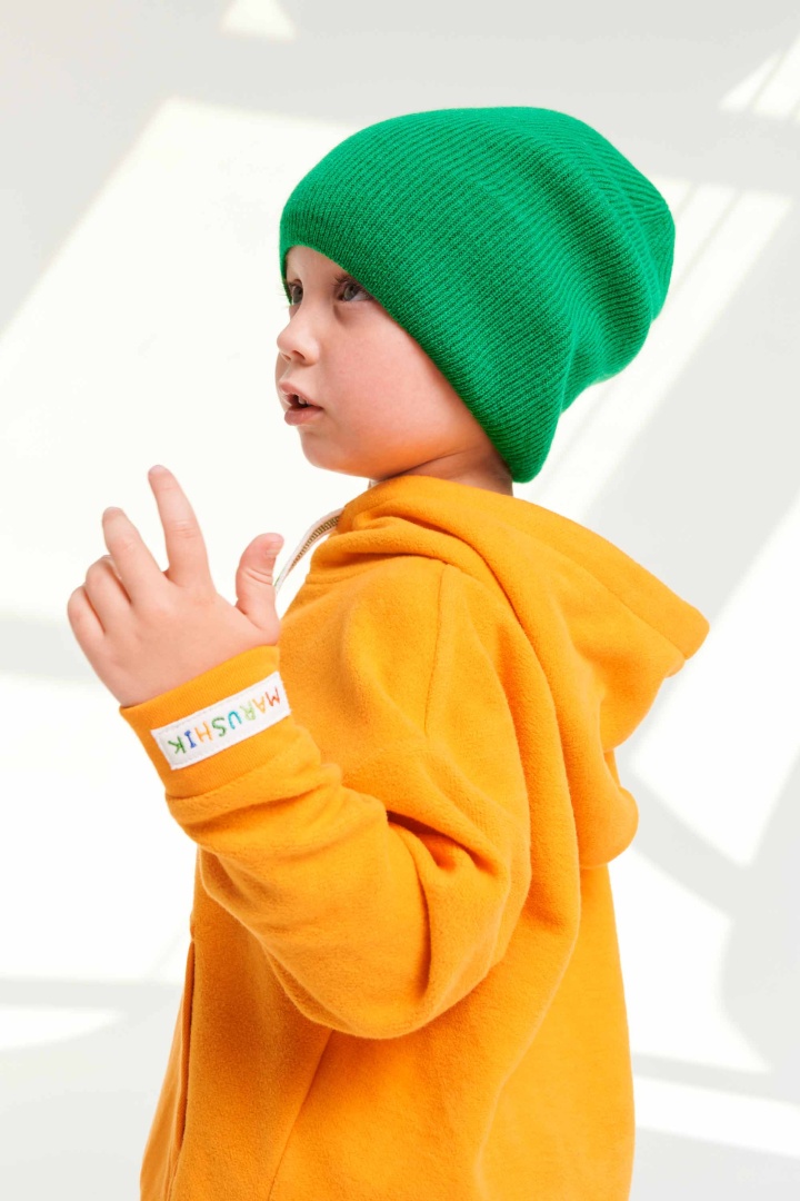 Шапка из кашемира детская "Майская Зелень"