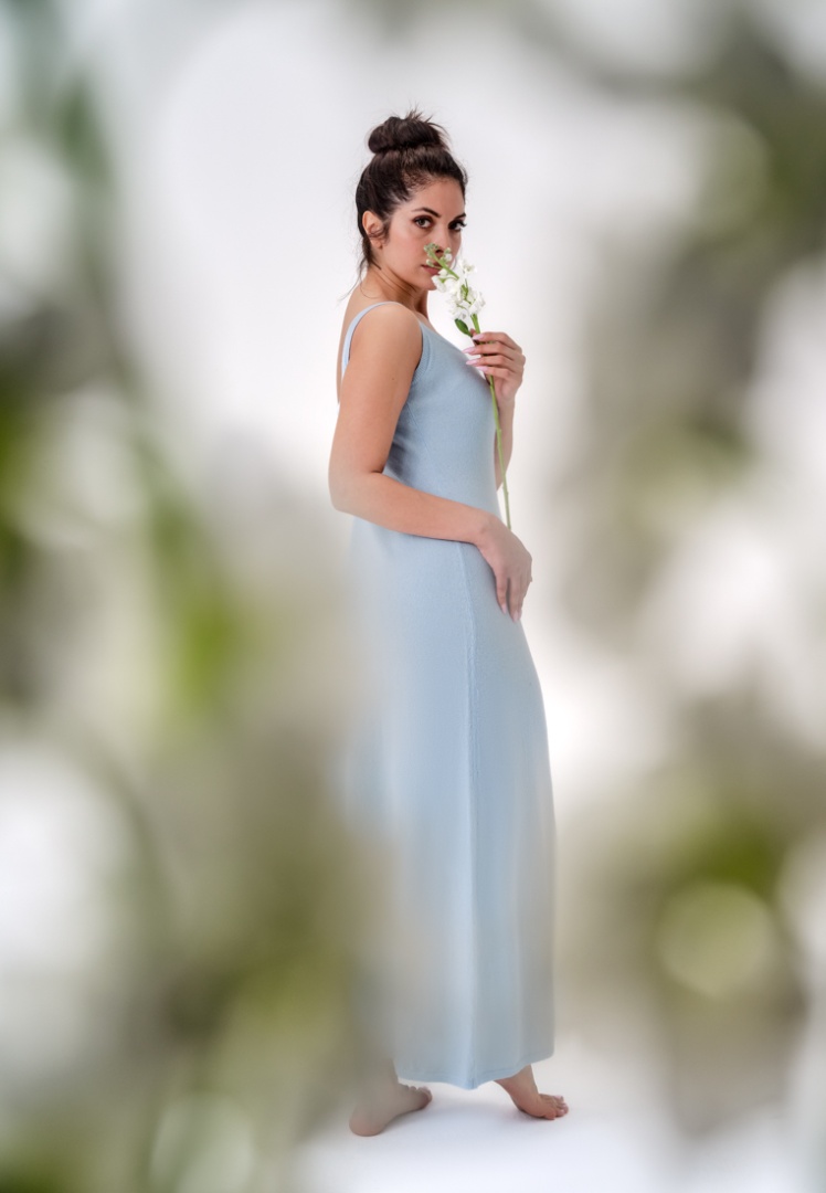 Платье-майка из органического кашемира "Шепот Неба"