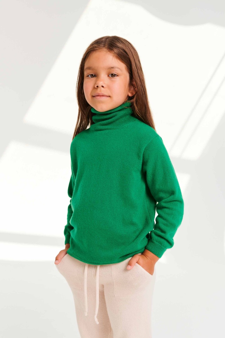 Водолазка из кашемира детская "Майская Зелень"