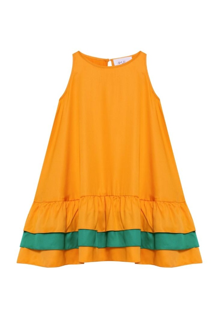 Сарафан-Кармен из шелкового бамбука детский "Сочный Абрикос"